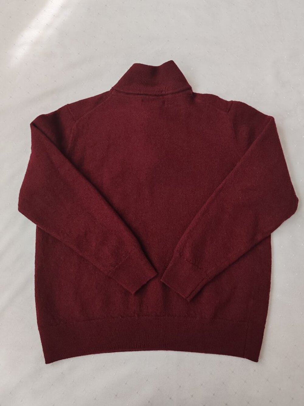 Christian Lacroix Extra Fine Merino Wool 1/4 Zip Sweater Burgundy L - Picture 6 of 10